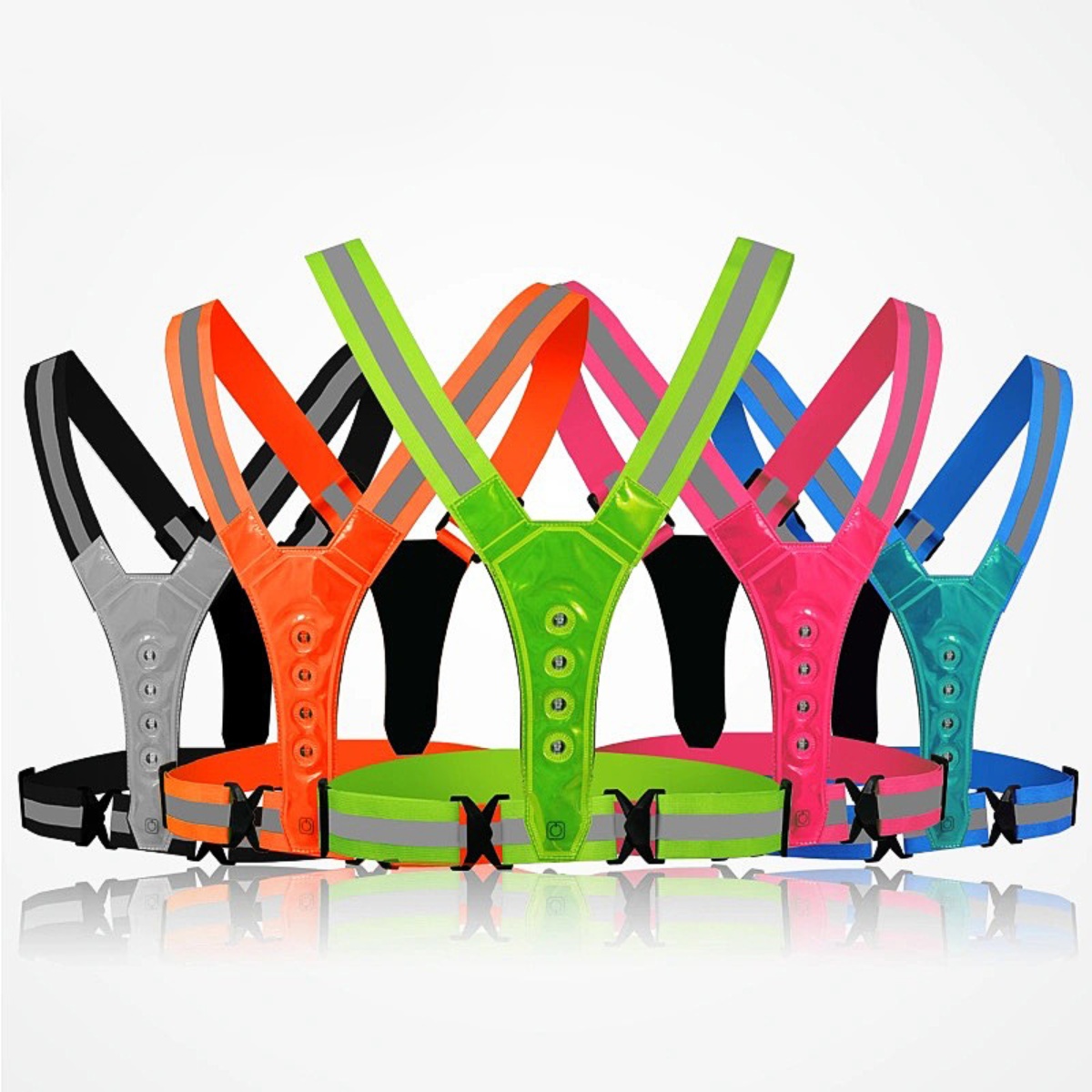 Running Gear Night - Colete de segurança LED ajustável para