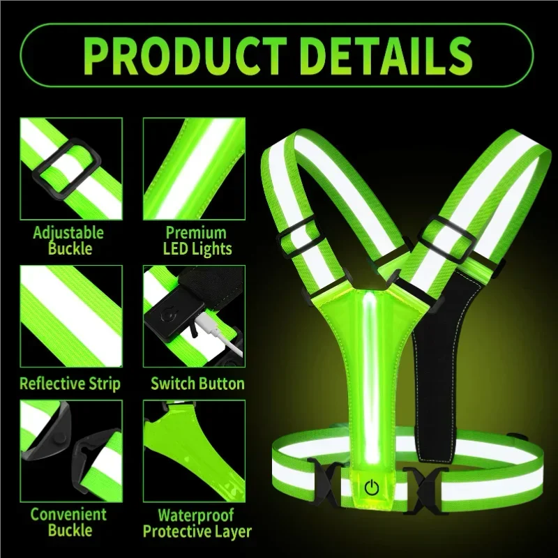 LED Reflective Vest Running Ge - Running Gear Night avaliação e preço