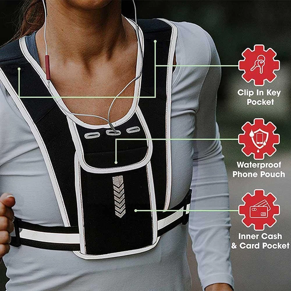 Colete correndo com suporte de - Reflective Running Gear Vest avaliação e preço