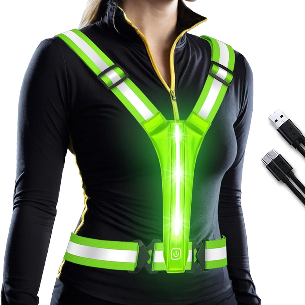 Colete reflexivo de led, equip - Reflective Running Gear Vest avaliação e preço